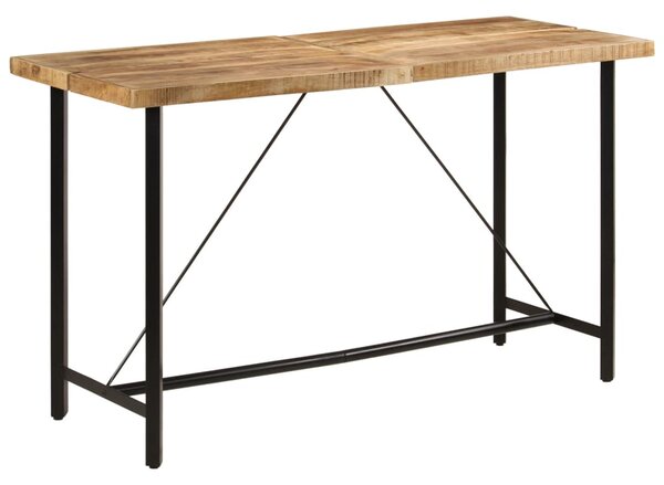 Tömör mangófa és vas bárasztal 180 x 70 x 107 cm