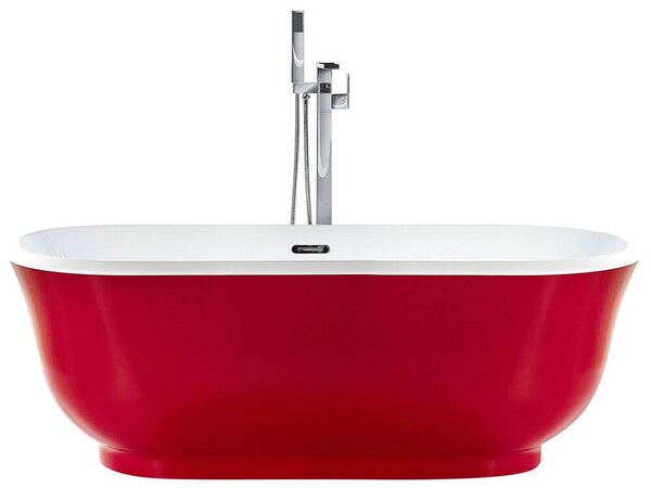 Piros szabadon álló fürdőkád 170 x 77 cm TESORO
