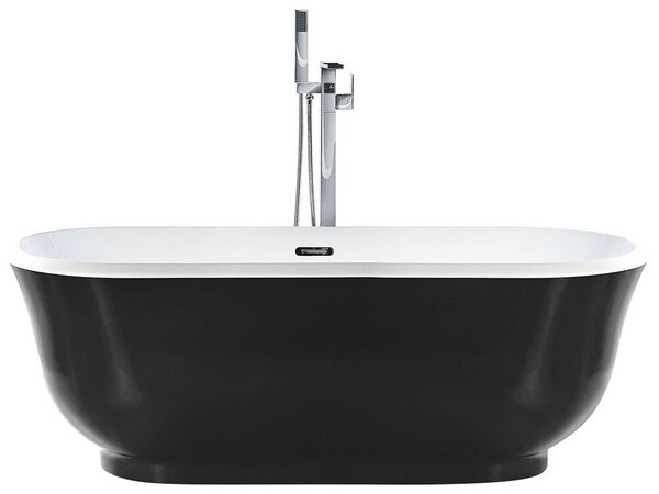 Fekete szabadon álló fürdőkád 170 x 77 cm TESORO