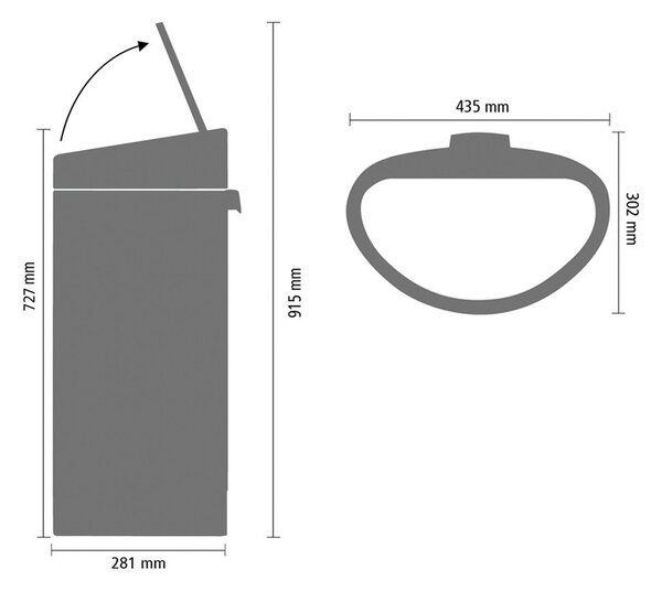 Fehér acél érintésre nyíló szemetes 40 l Touch Bin – Brabantia