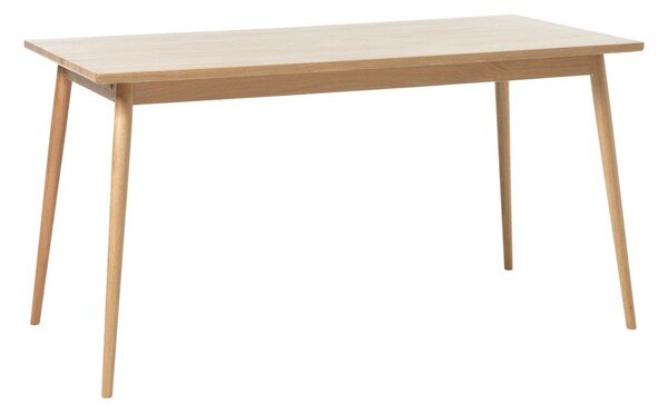 Natúr színű bővíthető étkezőasztal tölgyfa dekoros asztallappal 150x90 cm Barrali – Unique Furniture