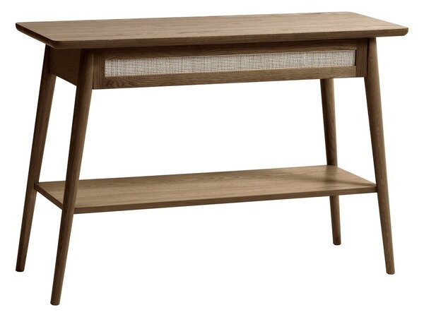 Barna konzolasztal tölgyfa dekoros asztallappal 40x110 cm Barrali – Unique Furniture