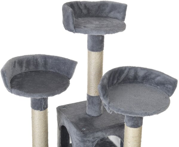 Funfit XXL 5 szintes macska Kaparófa és Játszóház - szürke