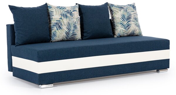 Háromszemélyes kanapé Callera (kék + fehér). Akció -34%