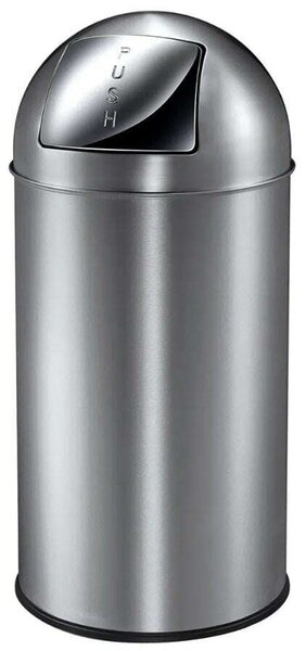 VEPA BINS Nyomófedeles szemetes, 40 l, fém, "Pushcan", VEPA BINS, rozsdamentes acél