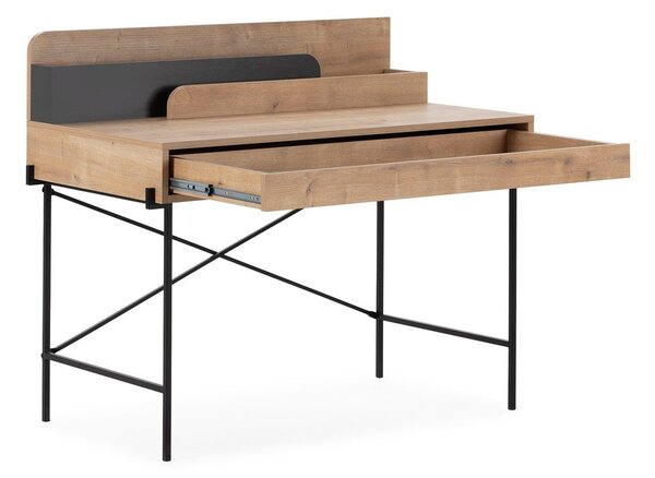Tölgyfa szekreter típusú íróasztal 60x113 cm Lila – Marckeric