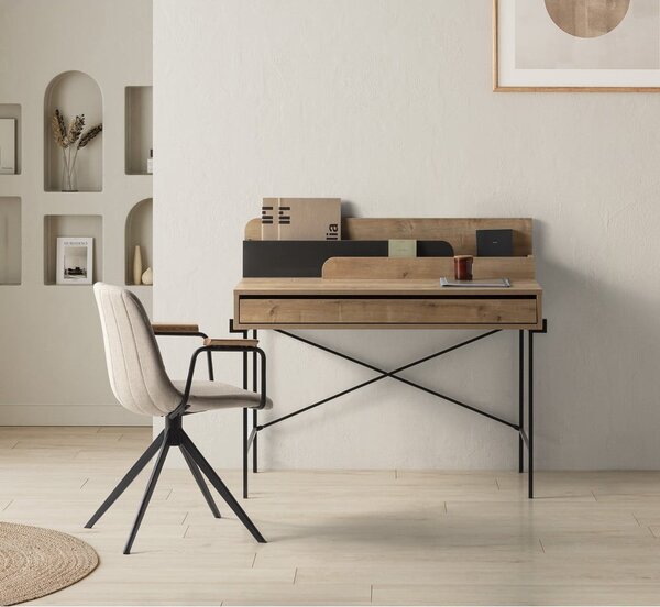 Tölgyfa szekreter típusú íróasztal 60x113 cm Lila – Marckeric