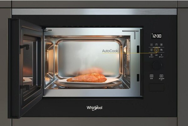 Whirlpool WMF250G Beépíthető mikrohullámú sütő, 25L, 900W, 7 fokozat, Grill, Jet Start