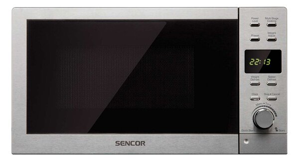 Sencor SMW6022 Mikrohullámú sütő, 20L, 800W, 8 fokozat, Időzítő, Ezüst