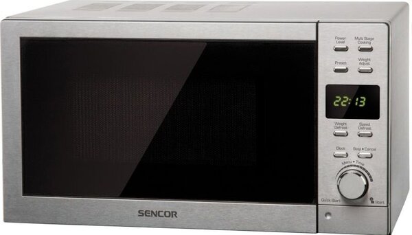 Sencor SMW6022 Mikrohullámú sütő, 20L, 800W, 8 fokozat, Időzítő, Ezüst