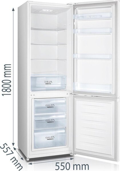 Gorenje RK4182PW4 Alulfagyasztós hűtőszekrény, 269L, M: 180, CrispZone, E energiaosztály, Fehér