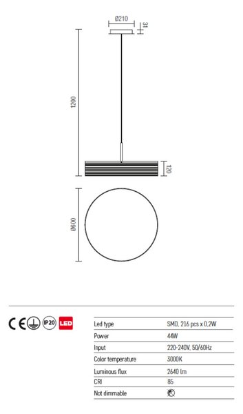 RIBBON LED csillár, fehér, 10505