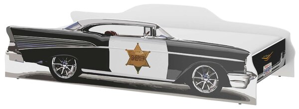 SHERIFF autós gyerekágy 140x70cm - ajándék matraccal