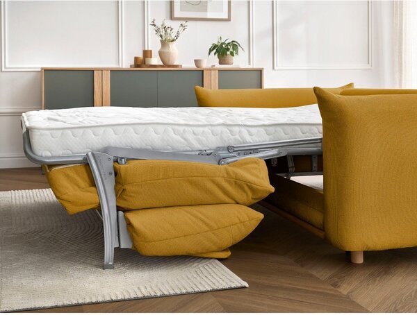 Sárga kinyitható kanapé 214 cm Ernest – Bobochic Paris
