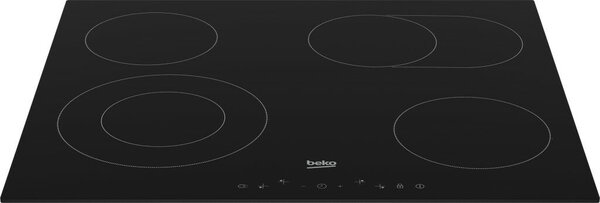 Beko HIC64403T Beépíthető kerámia főzőlap, 58 cm, 4 főzőzóna, Gyerekzár, Fekete