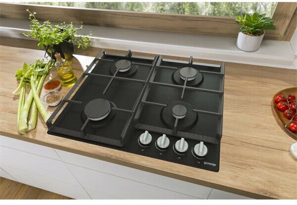Gorenje G641EXB Beépíthető gáz főzőlap, 60 cm, 4 főzőzóna, Fekete