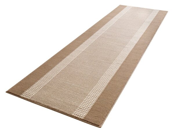Basic bézs-barna futószőnyeg, 80 x 300 cm - Hanse Home