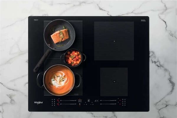 Whirlpool WF S4160 BF Beépíthető indukciós főzőlap, 59 cm, 4 főzőzóna, Chefcontrol, FlexiSide