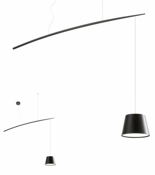 PESCAR modern LED függőlámpa fekete/fekete, 200cm