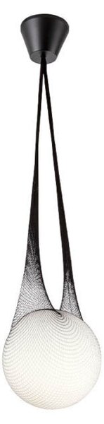 BORSA függőlámpa, fekete, opál, 25cm