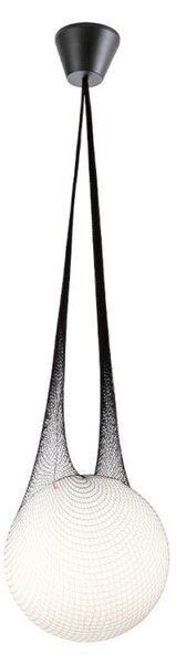 BORSA függőlámpa, fekete, opál, 30cm