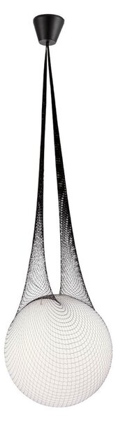 BORSA függőlámpa, fekete, opál, 40cm