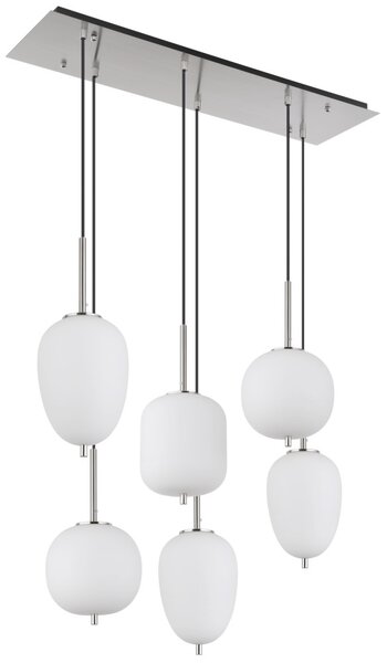 BLACKY I függőlámpa, 6xE14, 120 cm
