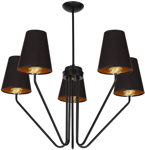 VICTORIA BLACK csillár, matt fekete, arany, 300W