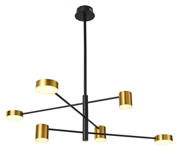 Remdal LED függőlámpa 2700lm, 3000K, fekete-arany, 98,9x98,9 cm