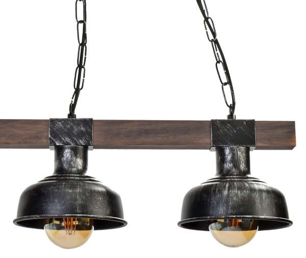 FARO függőlámpa, fekete, természetes fa, 180W