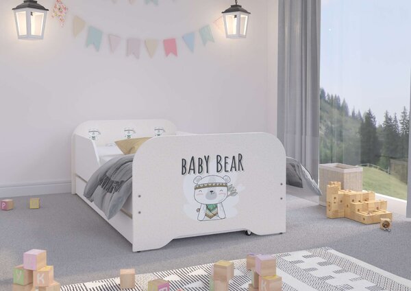 MIKI gyerekágy 160x80cm ajándék matraccal, ágyneműtartó nélkül - baby bear