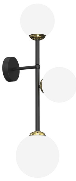 POP fali lámpa, fekete, arany, 120W