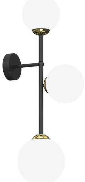 POP fali lámpa, fekete, arany, 120W