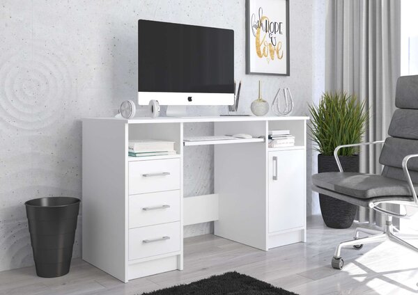 Mobene Modern Számítógépasztal N11, 50x120x73cm, alb