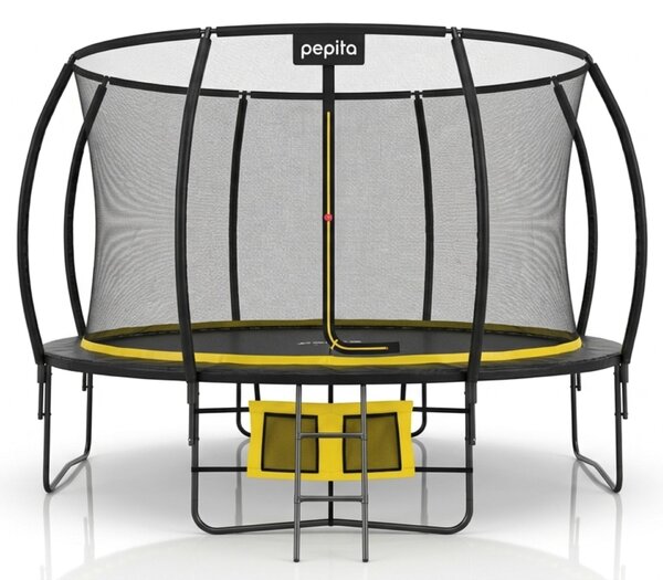 Pepita 366cm Prémium Trambulin létrával, cipőtárolóval és szénszállal erősített vázzal - fekete