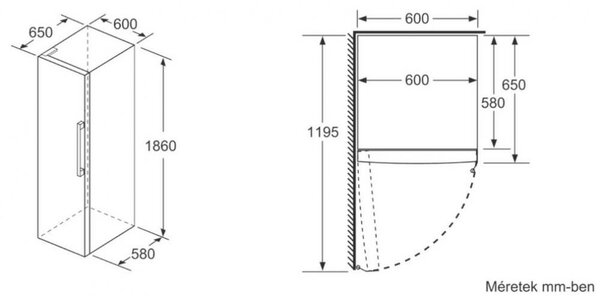 Bosch KSV33VWEP Egyajtós hűtőszekrény, 324L, M: 176, VitaFresh, E energiaosztály, Fehér