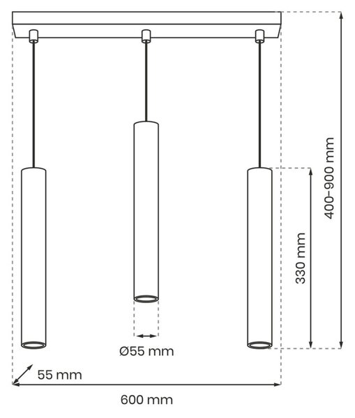 HUDSON függőlámpa, fehér, 24W, 60xcm