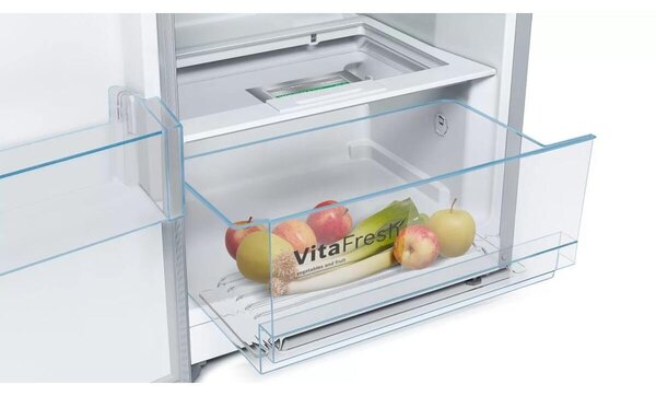 Bosch KSV33VLEP Serie 4 Egyajtós hűtőszekrény, 324L, M:176cm, VitaFresh fiók, E energiaosztály, Inox