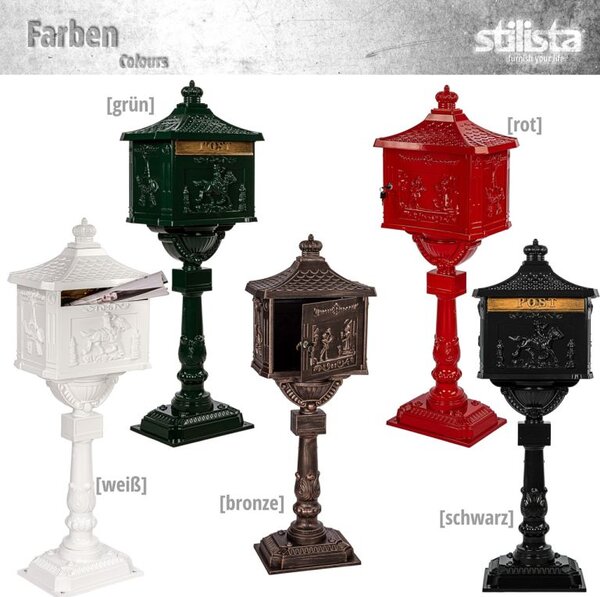 STILISTA Antik postaláda 118 cm fehér