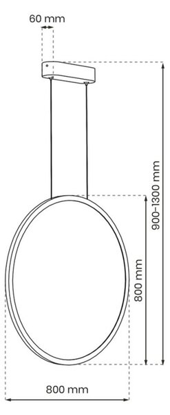 SATURNO LED függőlámpa, fekete, 46W