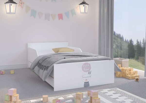 PUFI gyerekágy 160x80 matraccal és ágyneműtartóval - boho maci