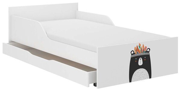 PUFI gyerekágy 160x80 matraccal és ágyneműtartóval - indián medve