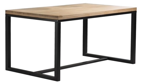 SIG-Loras modern tárgyalóasztal tömör tölgyfa asztallappal (150 cm)