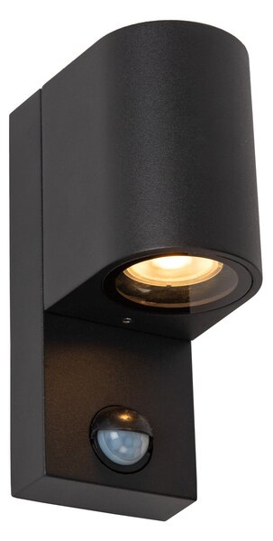 ZARO IR - spotlámpa / fali lámpa - 1xGU10 - IP65 - Motion & Day/Night Sensor - fekete színben