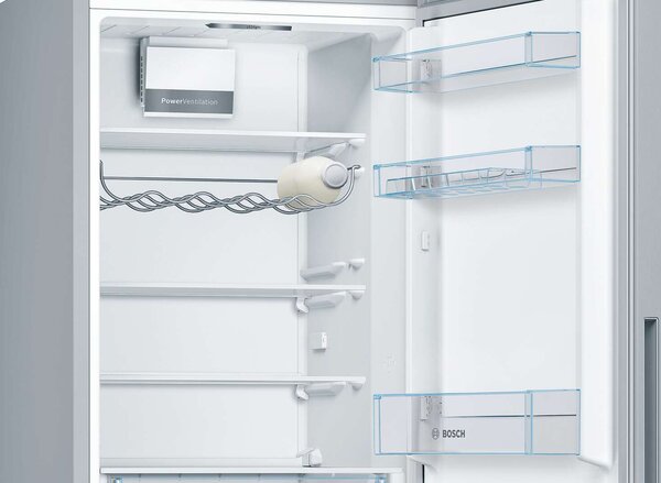 Bosch KGV36VLEAS Alulfagyasztós hűtőszekrény, 308L, M:186cm, LowFrost, VitaFresh fiók, E energiaosztály, Inox
