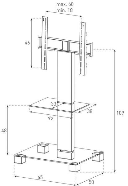 SONOROUS PL2515-B-INX LCD-, LED-, PLASMA TV állvány