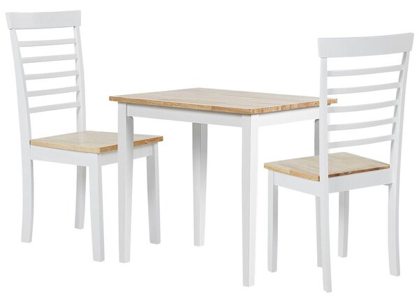 Fehér És Világos Fa Étkezőasztal Két Étkezőszékkel BATTERSBY