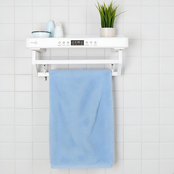 Elektromos törölköző szárító és sterilizáló, fürdőszobai vagy konyhai használatra, falra szerelhető, SZ60cm, 450W, ElectricSun PREMIUM Fehér