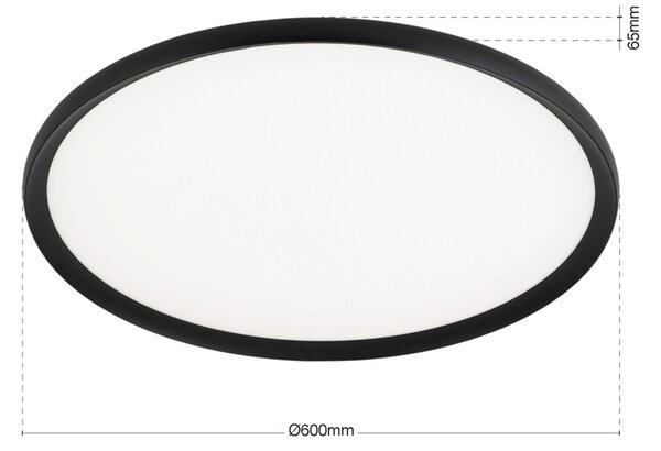 KANT Modern LED mennyezeti lámpa, fekete, 2700/3200/4000 Kelvin, 4400 lumen