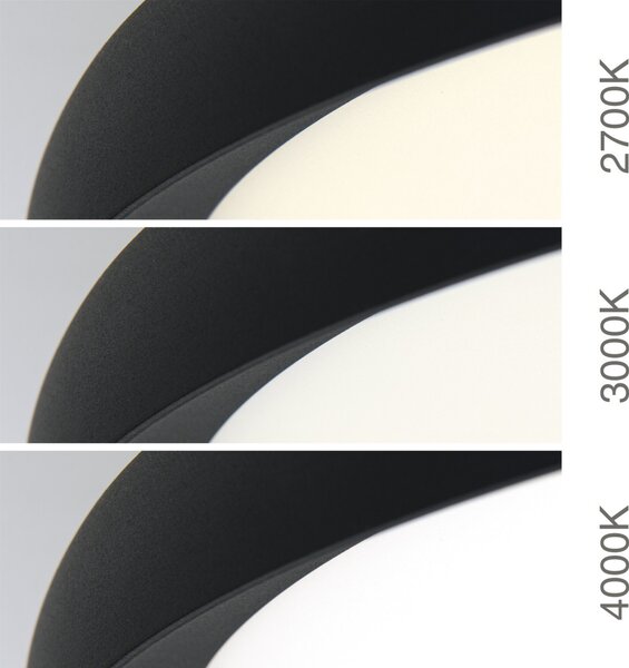KANT Modern LED mennyezeti lámpa, fekete, 2700/3200/4000 Kelvin, 4400 lumen